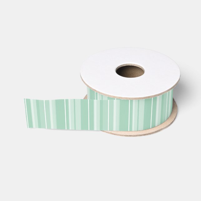 Minze und weißer Streifen Ripsband (Spule)