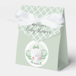 Minze und White Baby Unisex Jungle Elephant Geschenkschachtel