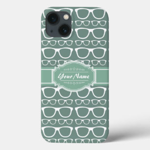 Minze und Whitte Glasses Pattern Personalisiert Case-Mate iPhone Hülle