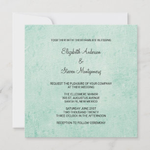 Minze Vintage Papiertextur Hochzeit Einladung