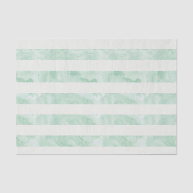 Minze Wasserfarbstreifen Seidenpapier (Vorderseite)