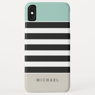 Minze, weiße schwarze Streifen - schlicht elegant Case-Mate iPhone Hülle