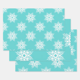 Minze White Snowflake Muster Geschenkpapier Set