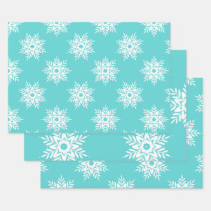 Minze White Snowflake Muster Geschenkpapier Set