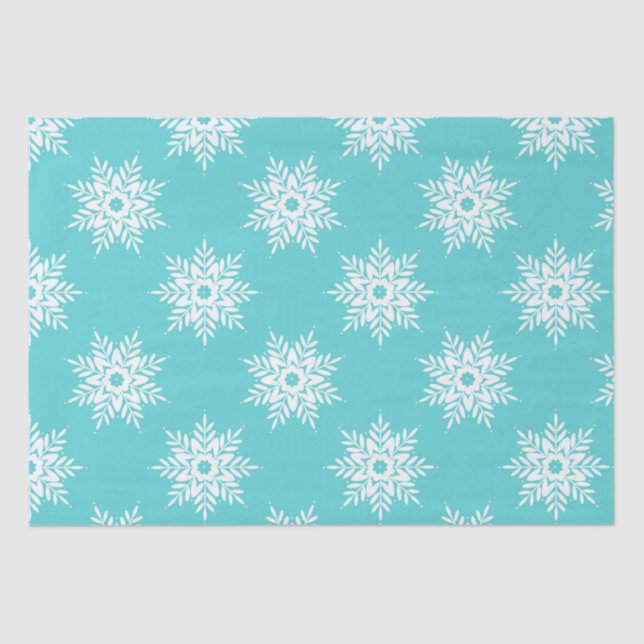 Minze White Snowflake Muster Seidenpapier (Vorderseite)