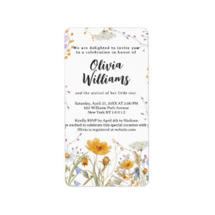 Minze Wildblumen Frühlingsflorales Baby Shower  Adressaufkleber