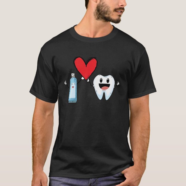 Minze zu Zahnpasta und Zahnarzt Valentinin's T-Shirt (Vorderseite)