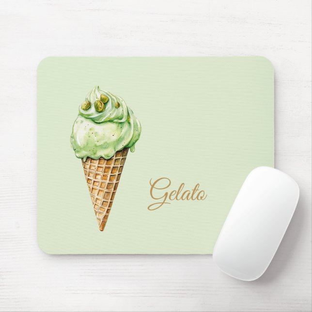Minzeiscreme-Gelato-Geburtstag  Mousepad (Mit Mouse)