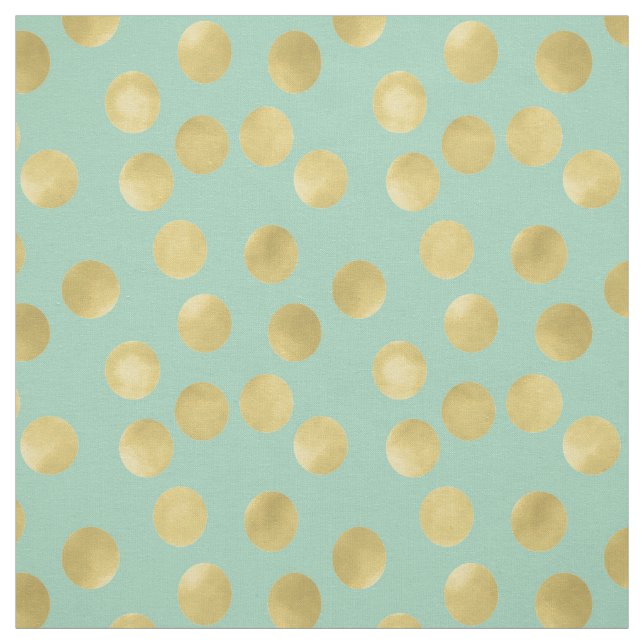Minzeund Goldglitz-Punkte Stoff (Muster)
