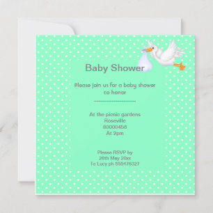 Minzgrün Babydusche Single Einladung