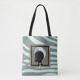 Minzgrün, Creme und schwarzer Zebradruck Tasche