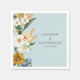 Minzgrün Garden Wildblumen Frühjahrsheirat Serviette