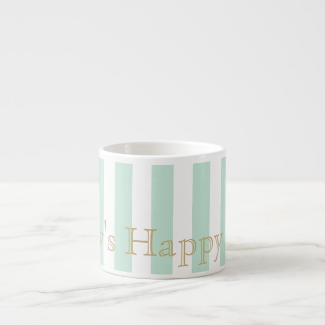 Minzgrün gestreifte Espresso-Tasse Espressotasse (Vorderseite)