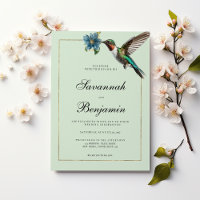 Minzgrün goldfarbige Kolibris-Hochzeit