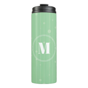 Minzgrün, moderne Streifen und Punkte, Anfangsbuch Thermosbecher