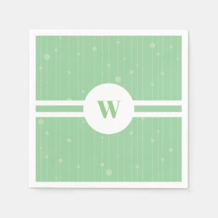 Minzgrün Muster Monogramm in Rundrahmen Serviette