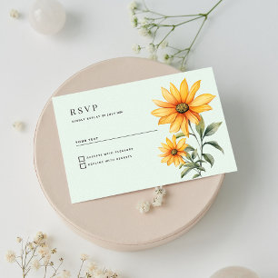 Minzgrün-orange-gelbe Sonnenblume UAWG Einladung