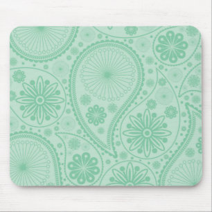 Minzgrün-Paisley-Muster Mousepad