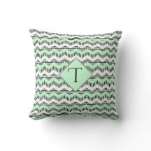 Minzgrün, Schwarz und Weiß Zickzack, benutzerdefin