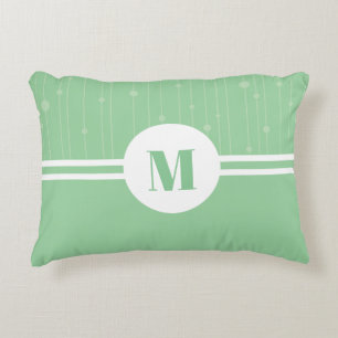 Minzgrün Streifen Monogramm Pastellfarben minimal Dekokissen