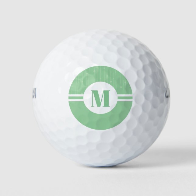 Minzgrün Streifen Monogramm Pastellfarben minimal Golfball (Vorderseite)