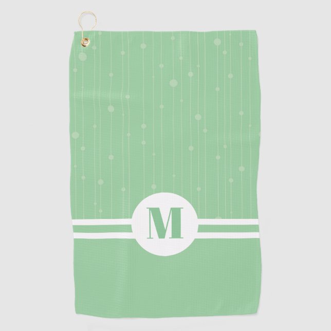 Minzgrün Streifen Monogramm Pastellfarben minimal Golfhandtuch (Vorderseite)