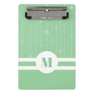 Minzgrün Streifen monogramm Pastellfarben modern Mini Klemmbrett