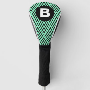Minzgrün trendy Chevron-Muster Monogramm Golf Headcover