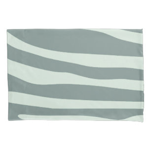 Minzgrün und Creme und schwarzer Zebradruck Kissenbezug