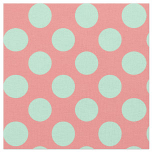 Minzgrün und rosa Polka-Punktmuster Stoff