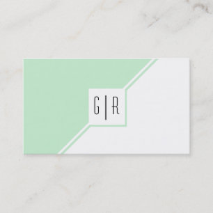 Minzgrün und weiß, modern monogramm geometrisch visitenkarte