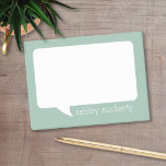 Minzgrün und Weiß-Sprechblase mit Namen Post-it Klebezettel<br><div class="desc">A delightful cartoon design for you to send message. If you need to adjust the artwork,  click on the customize it button and make changes.</div>