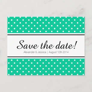 Minzgrün und weißer Punkt Save the Date Postkarte