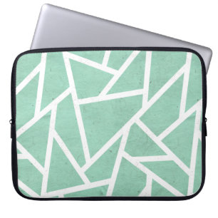 Minzgrün-weiße Mosaikmuster Laptopschutzhülle