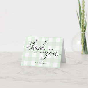 Minzgrüne Gingham-Karte zum Dankeschön Karte