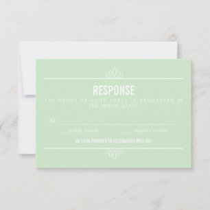 Minzgrüne moderne Typografie und Blumen RSVP-Karte RSVP Karte