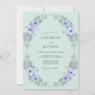 Minzgrüne ruhige Wiesenhochzeit Einladung