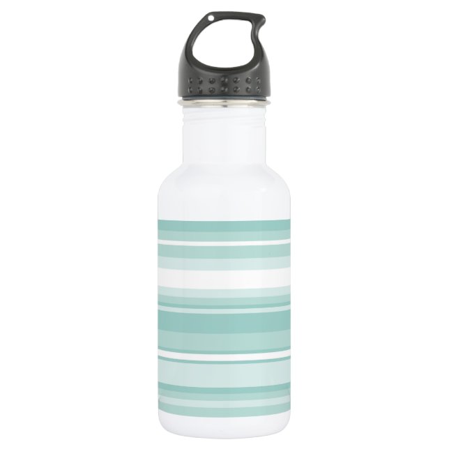 Minzgrüne Streifen Edelstahlflasche (Vorderseite)