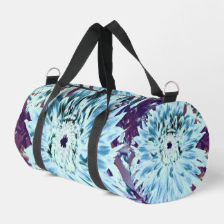 Minzgrüne und Türkisfarbene Dahlienblume Duffle Bag
