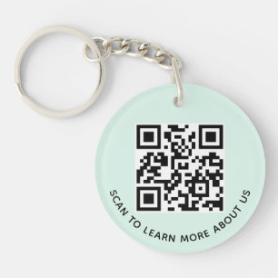 Minzgrüner Acryl-QR-Code-Schlüsselanhänger mit Fir Schlüsselanhänger