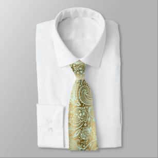 Minzgrüner Paisley-Hintergrund Krawatte
