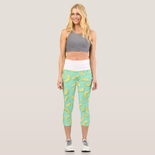 Minziges Bananenmuster - Fruchtliebhabers Delight Capri Leggings