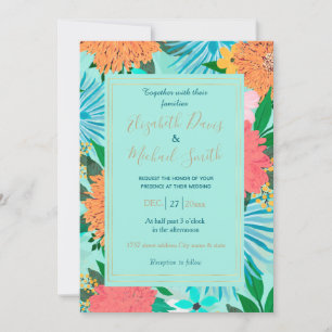 Minzpastell Blumendesign Einladung