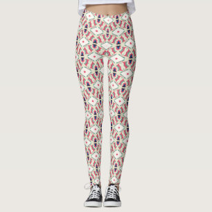 Minzpinkes botanisches Gittermuster Leggings
