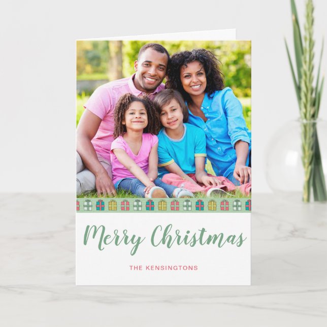 Minzrosa Aquamarines Weihnachtsgeschenk Foto Karte (Vorderseite)