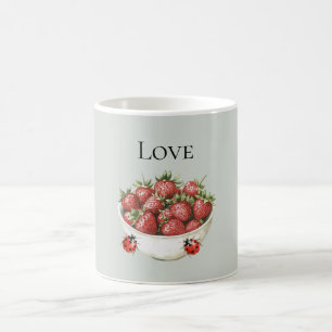 Minzrote Erdbeeren & Marienkäfer Kaffeetasse