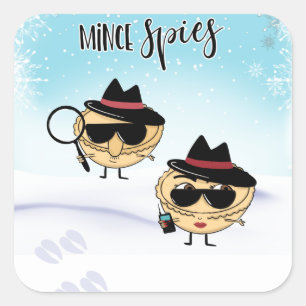 Minzspies Witz mince pice witzige Witze Weihnachte Quadratischer Aufkleber