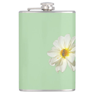 Minzweiße Blüten- und Honigbiene-Vinyl-Flasche Flachmann