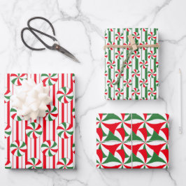 Minzwirbelpapier Flachblatt Set 3 Geschenkpapier Set