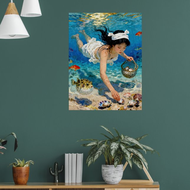 "Mio.'s Descent" - Ein Ozeanporträt Poster (Wohnzimmer 1)